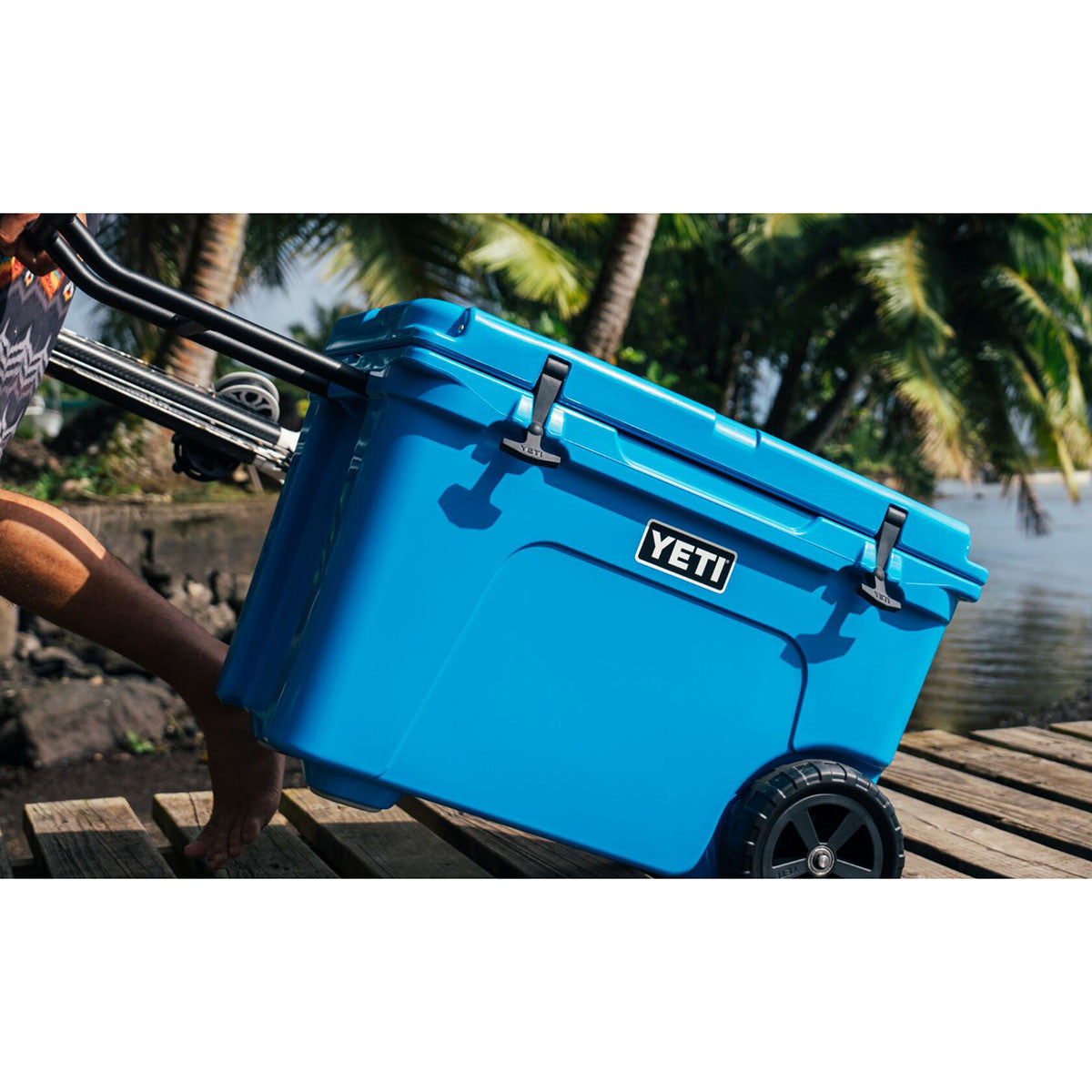 Yeti Tundra Haul Wheeled Cooler Lifestyle Image.