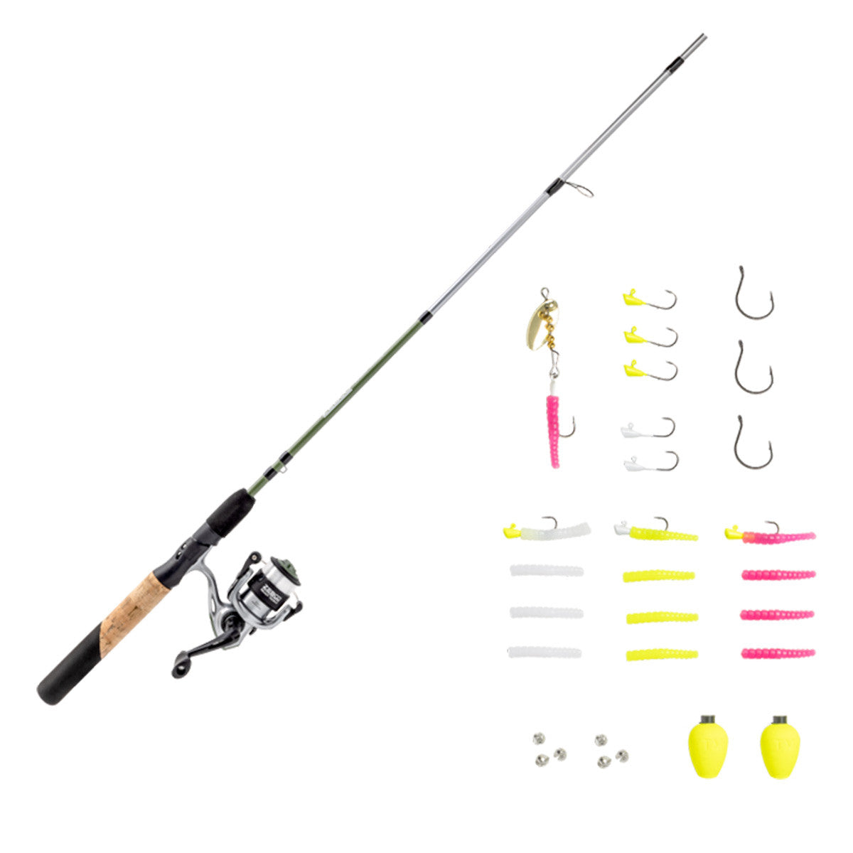 Zebco Ready Tackle Trout 10sz 6'0" 2pc Ultra Light Spinning Combo with Trout Magnet Tackle