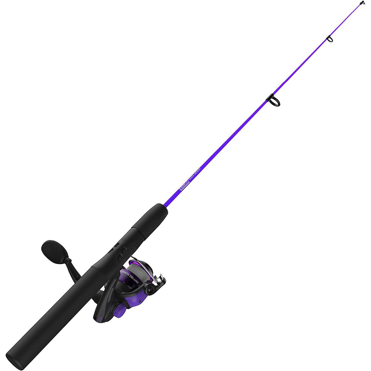 Zebco Dock Demon Purple 30" 1 Piece Medium Spinning Rod and Reel Combo 6#