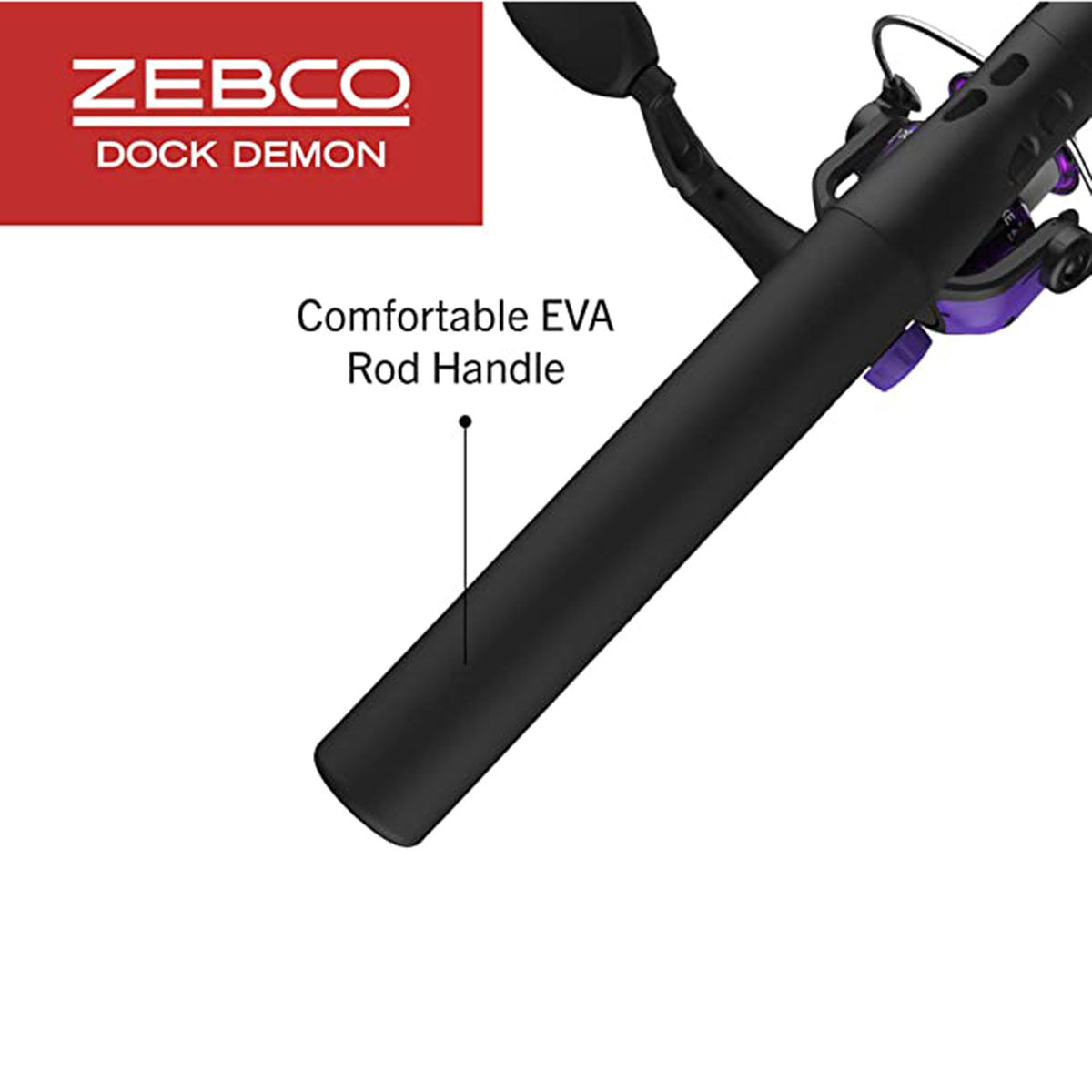 30" Dock Demon Purple 1 Piece Medium Spinning Rod and Reel Combo